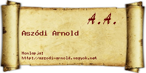 Aszódi Arnold névjegykártya