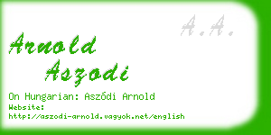 arnold aszodi business card