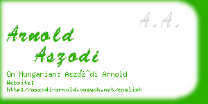 arnold aszodi business card